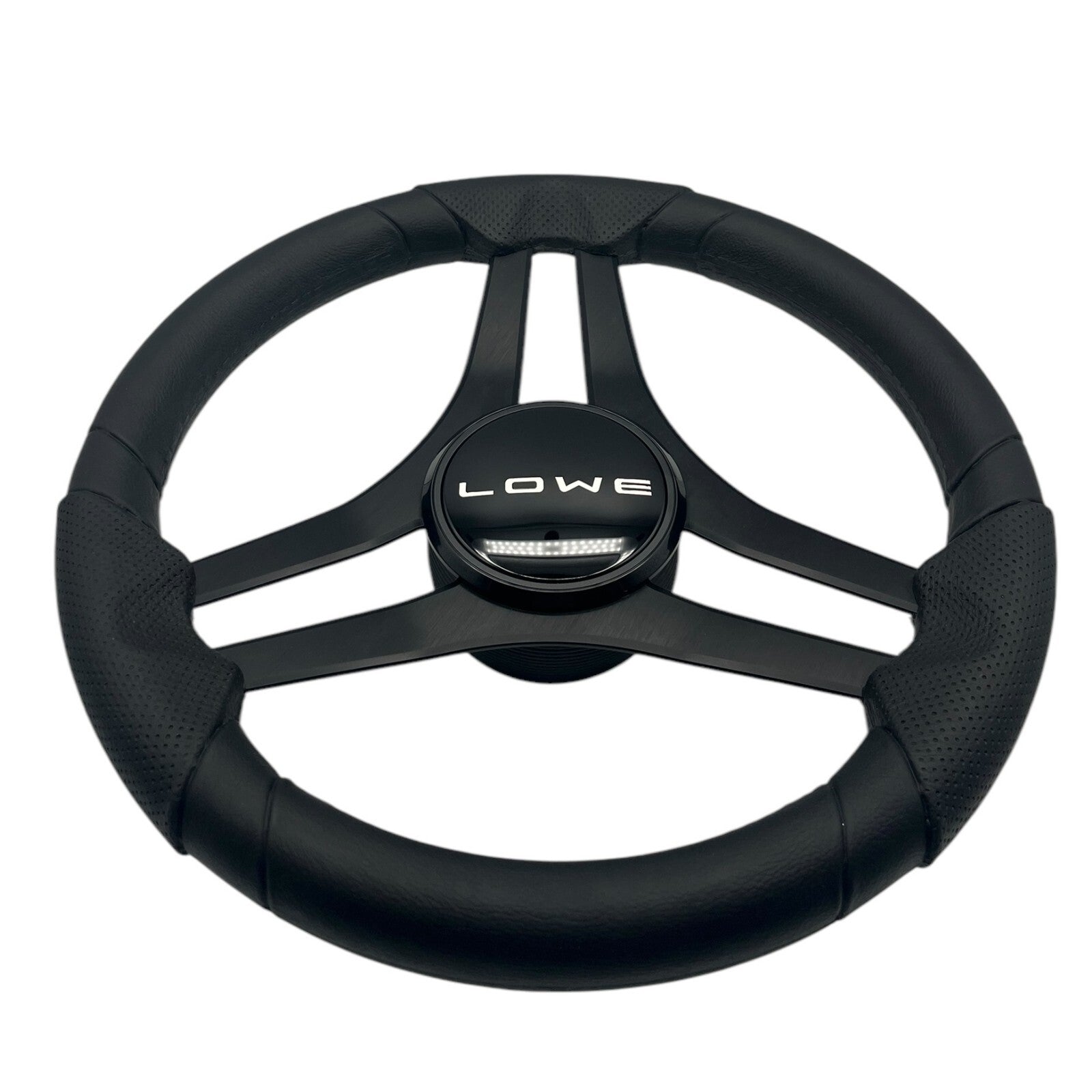 Molinara Marine Steering Wheel Black Brushed Aluminum Spokes | Lowe