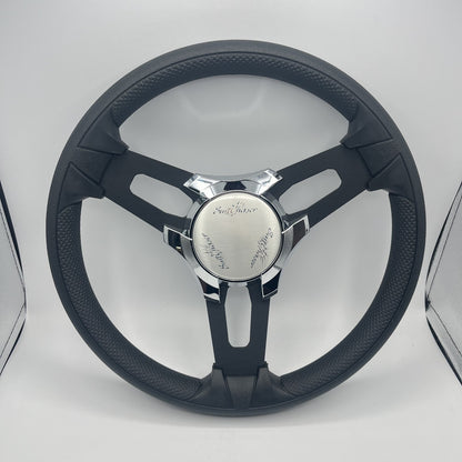 Gussi Italia Boat Model 15 Steering Wheel Black Brushed Alum Spokes | SunChaser