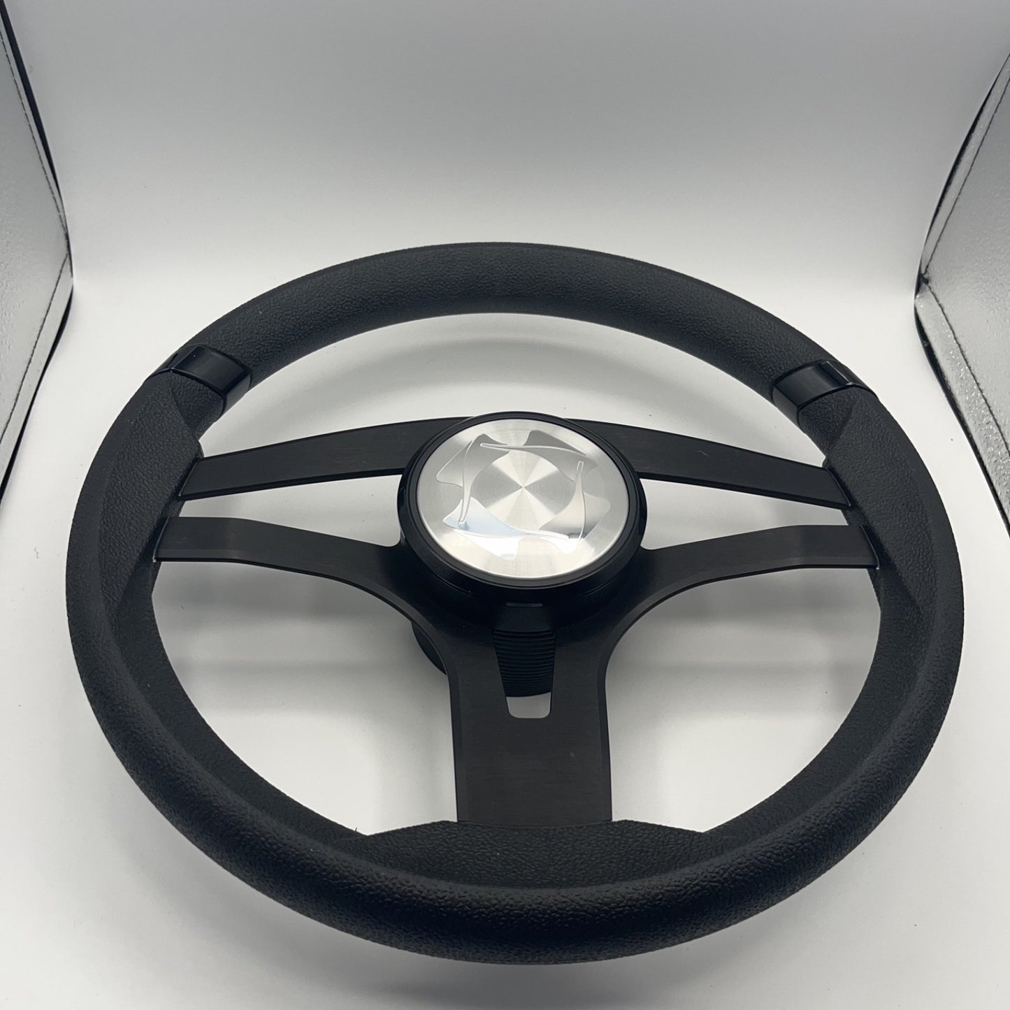 Badia Boat Steering Wheel Brushed Black Aluminum Spokes | Stingray