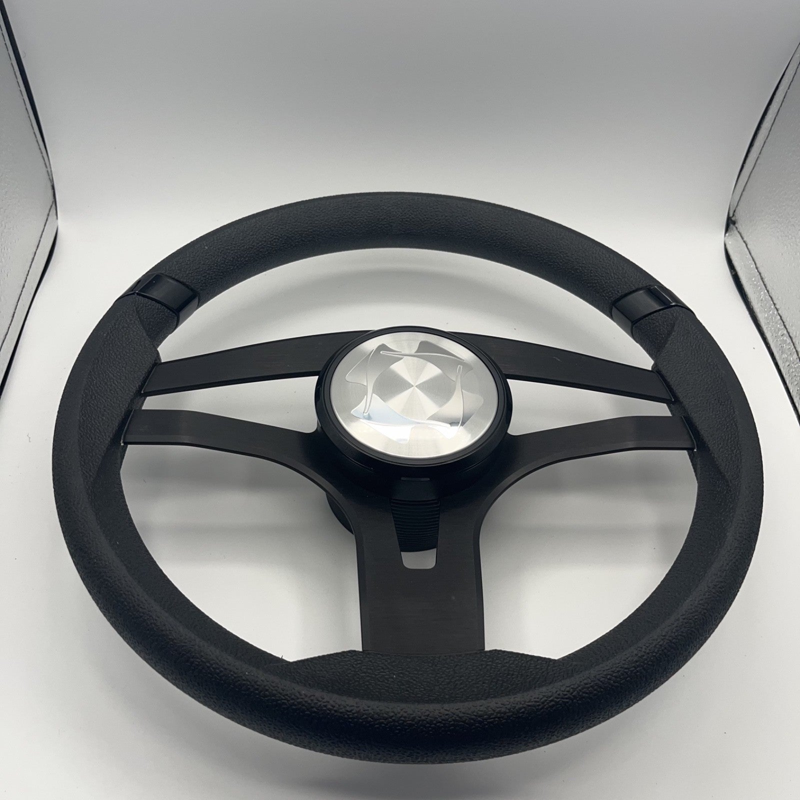 Badia Boat Steering Wheel Brushed Black Aluminum Spokes | Stingray