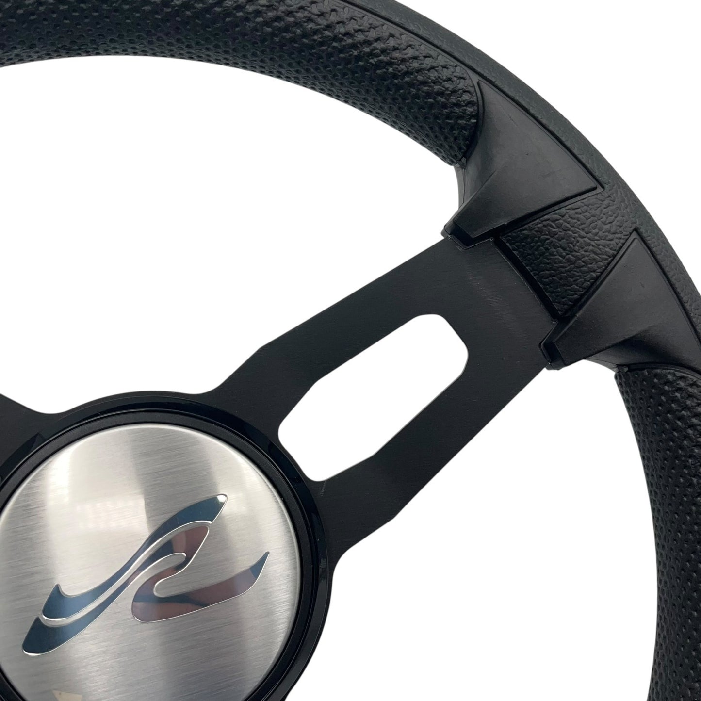 Model 15 Marine Steering Wheel Black Brushed Aluminum Spokes | SeaRay