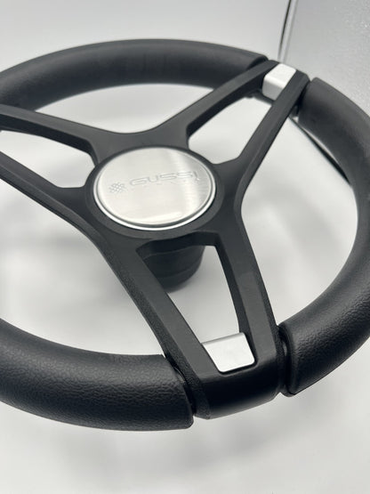 Molino Black & Silver Accents Golf Cart Steering Wheel fits E-Z-GO Carts
