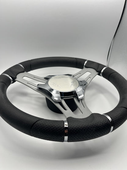Verona Boat Steering Wheel Brushed Aluminum Spokes | SunChaser