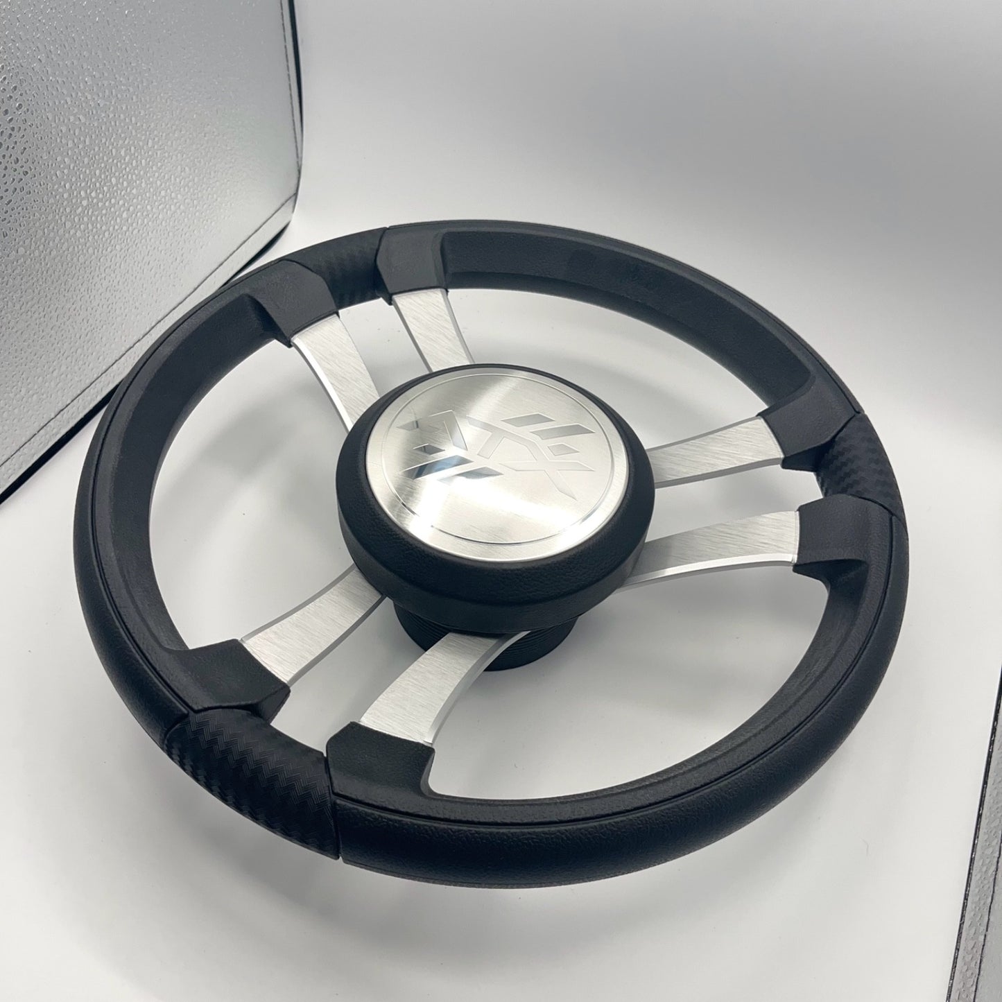 Benaco Boat Steering Wheel Brushed Aluminum Spokes | ATX Boats
