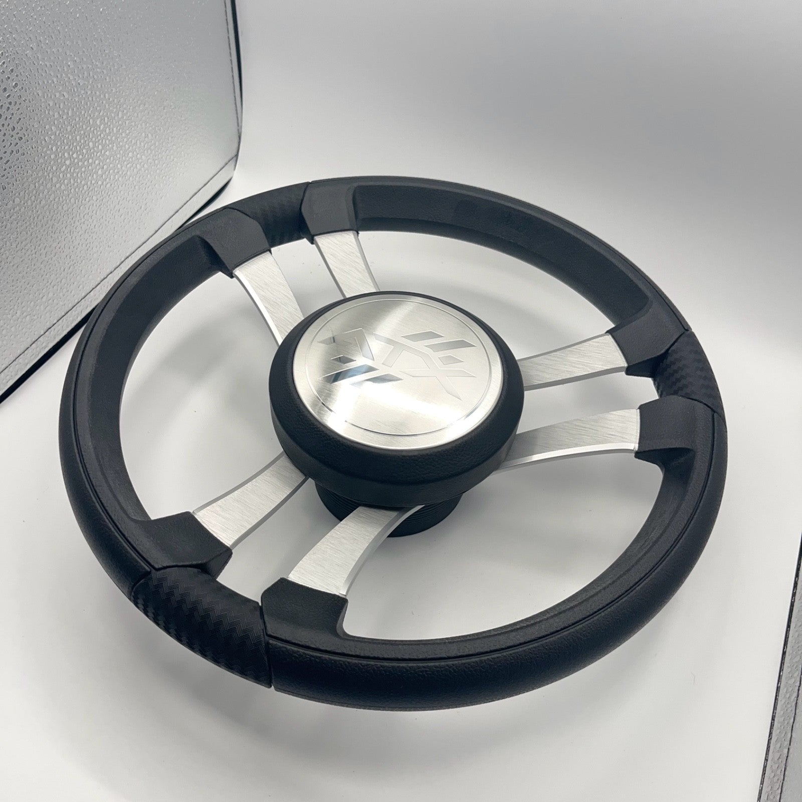 Benaco Boat Steering Wheel Brushed Aluminum Spokes | ATX Boats