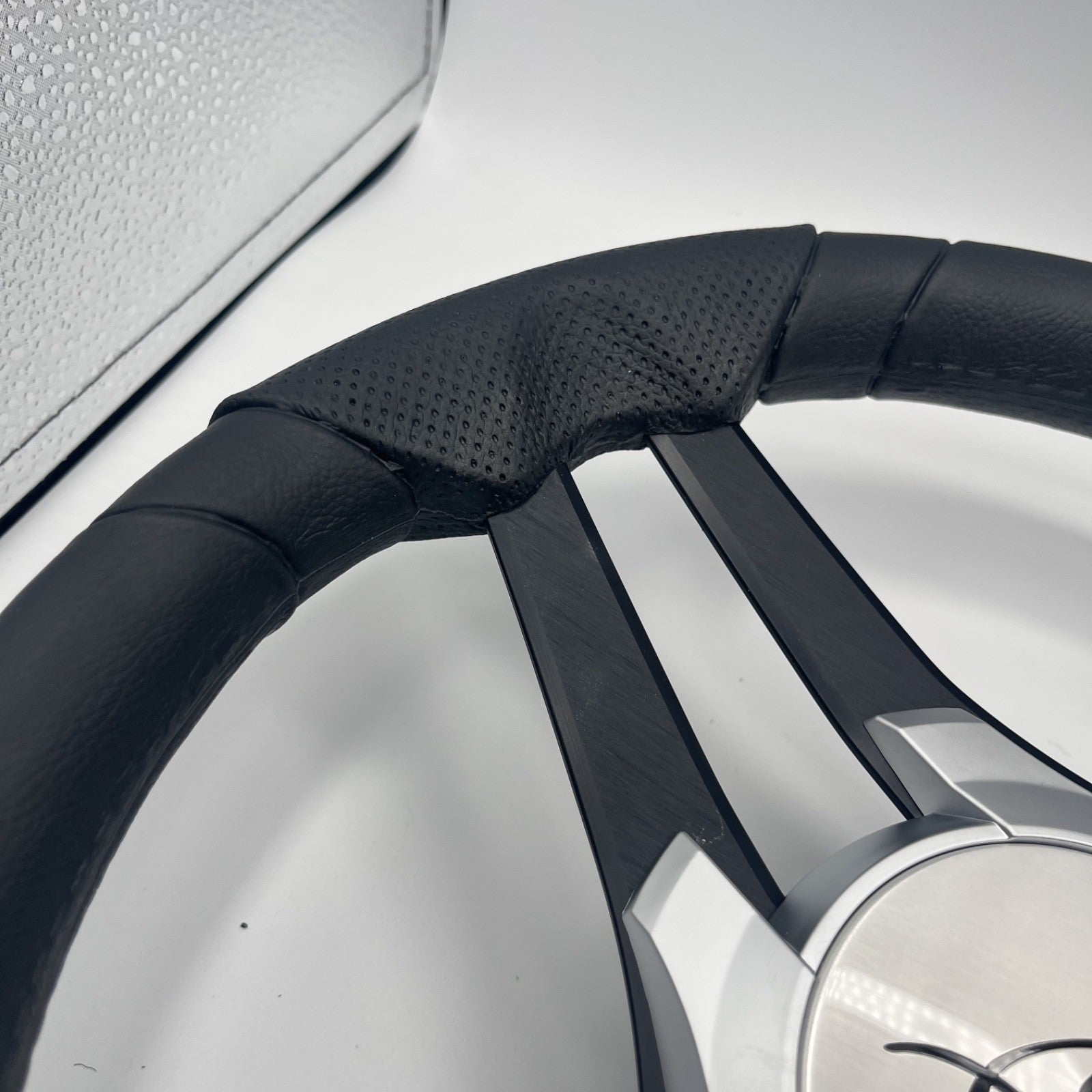 Molinara Marine Steering Wheel Black Brushed Alum Spokes | Apex
