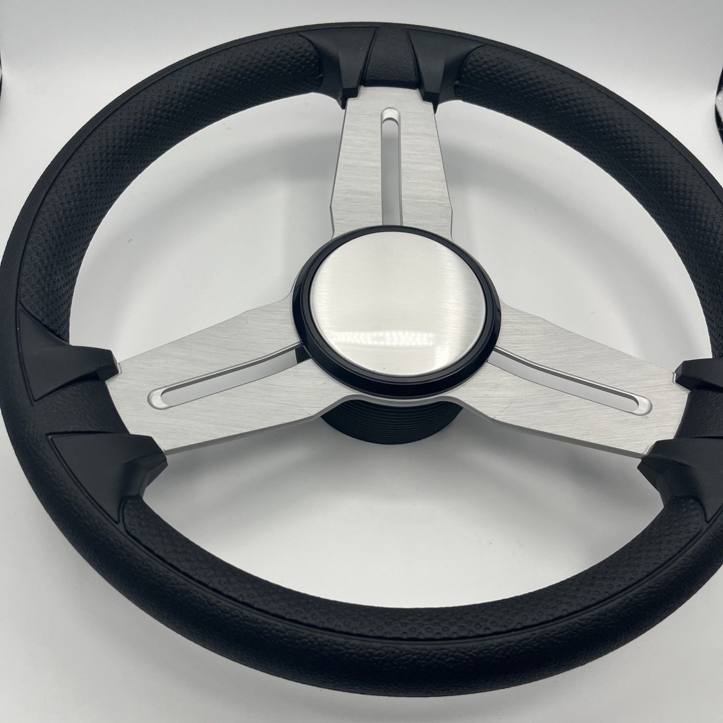 Model 15 Marine Steering Wheel Brush Alum Spokes | Silver Dome