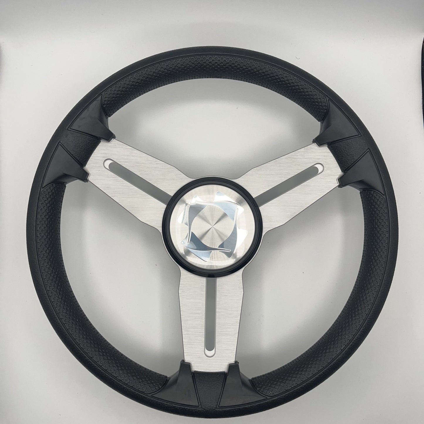 Model 15A Marine Steering Wheel Brushed Alum Spokes | Stingray Boats Cap
