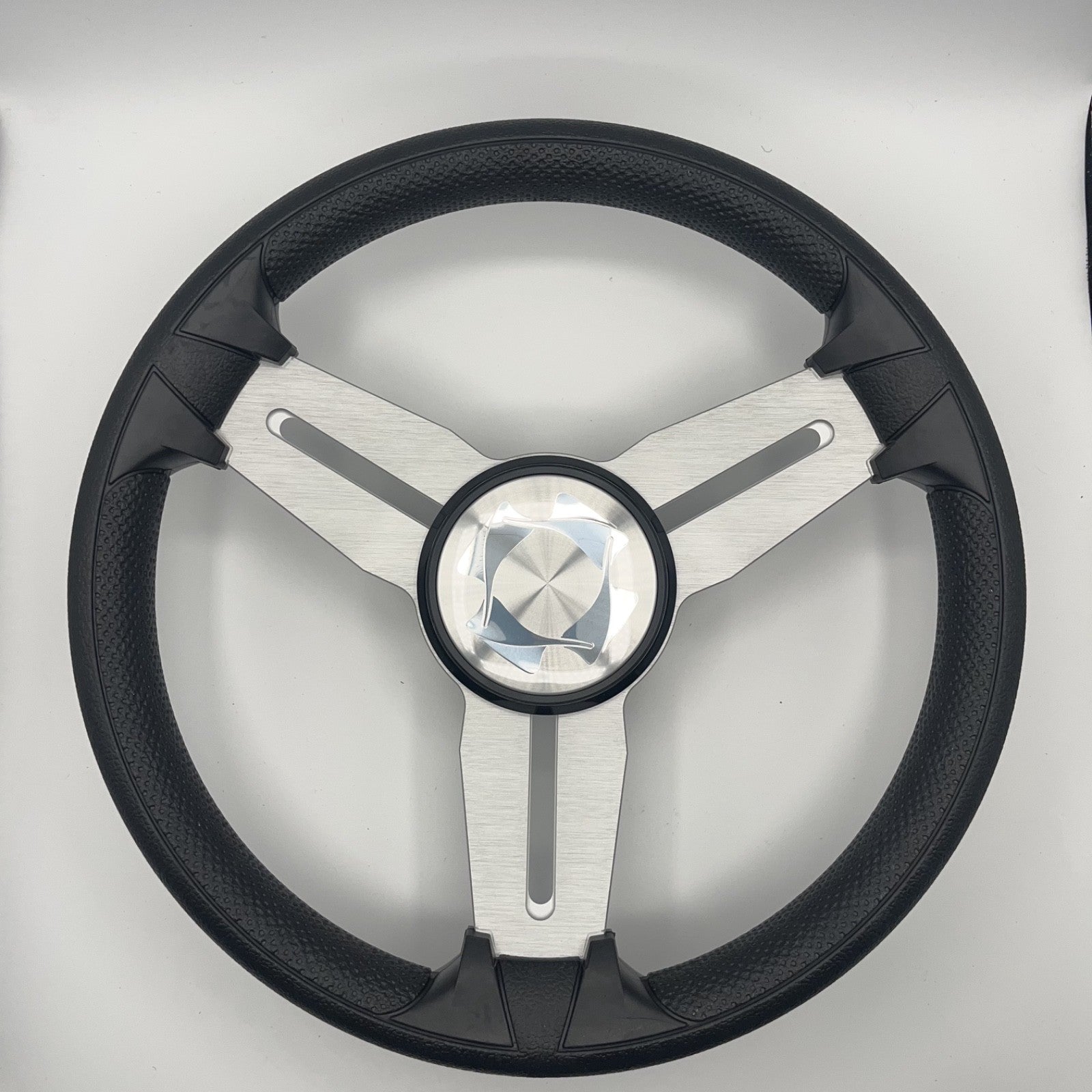 Model 15A Marine Steering Wheel Brushed Alum Spokes | Stingray Boats Cap