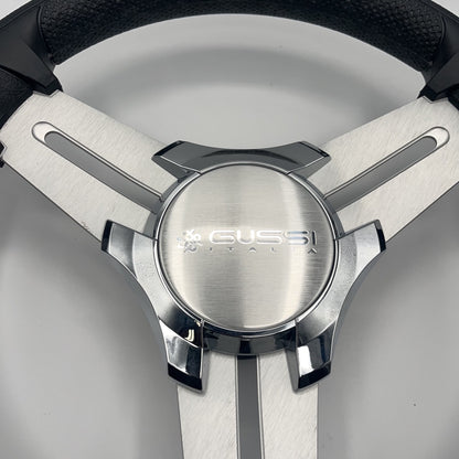 Model 15 Marine Steering Wheel Brushed Aluminum Spokes | Gussi Logo