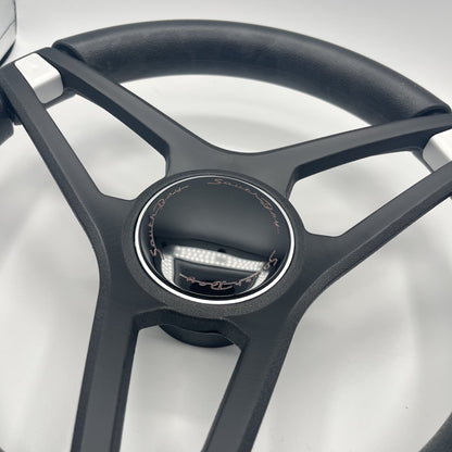 Molino Black w/Soft Touch Urethane Rim Boat Steering Wheel | South Bay Boats