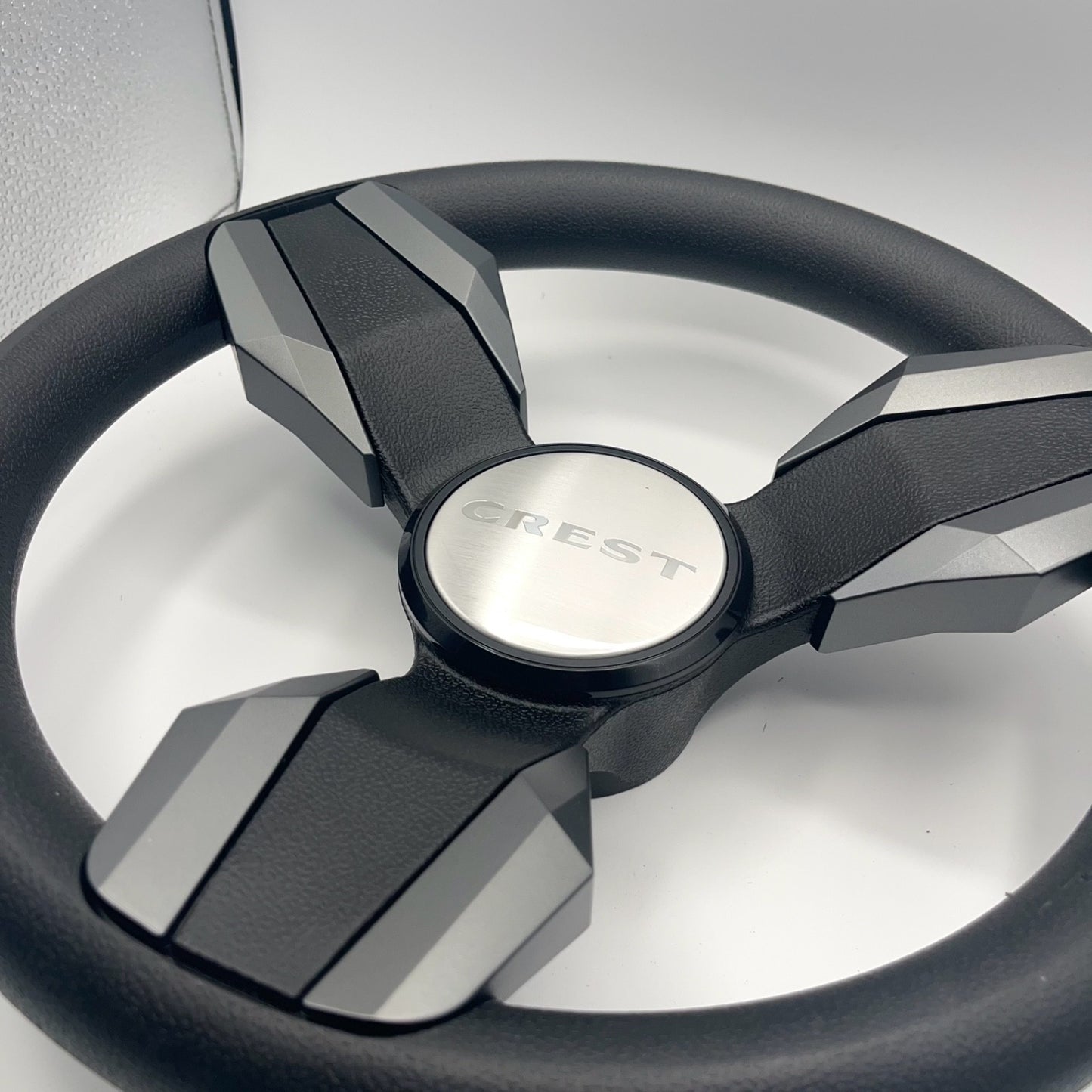 Collina Boat Steering Wheel Dark Gray Inserts - Crest - Keyed ONLY