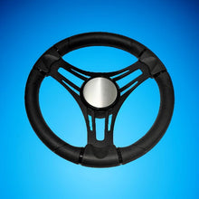 Verona Boat Steering Wheel Black Brushed Aluminum Spokes