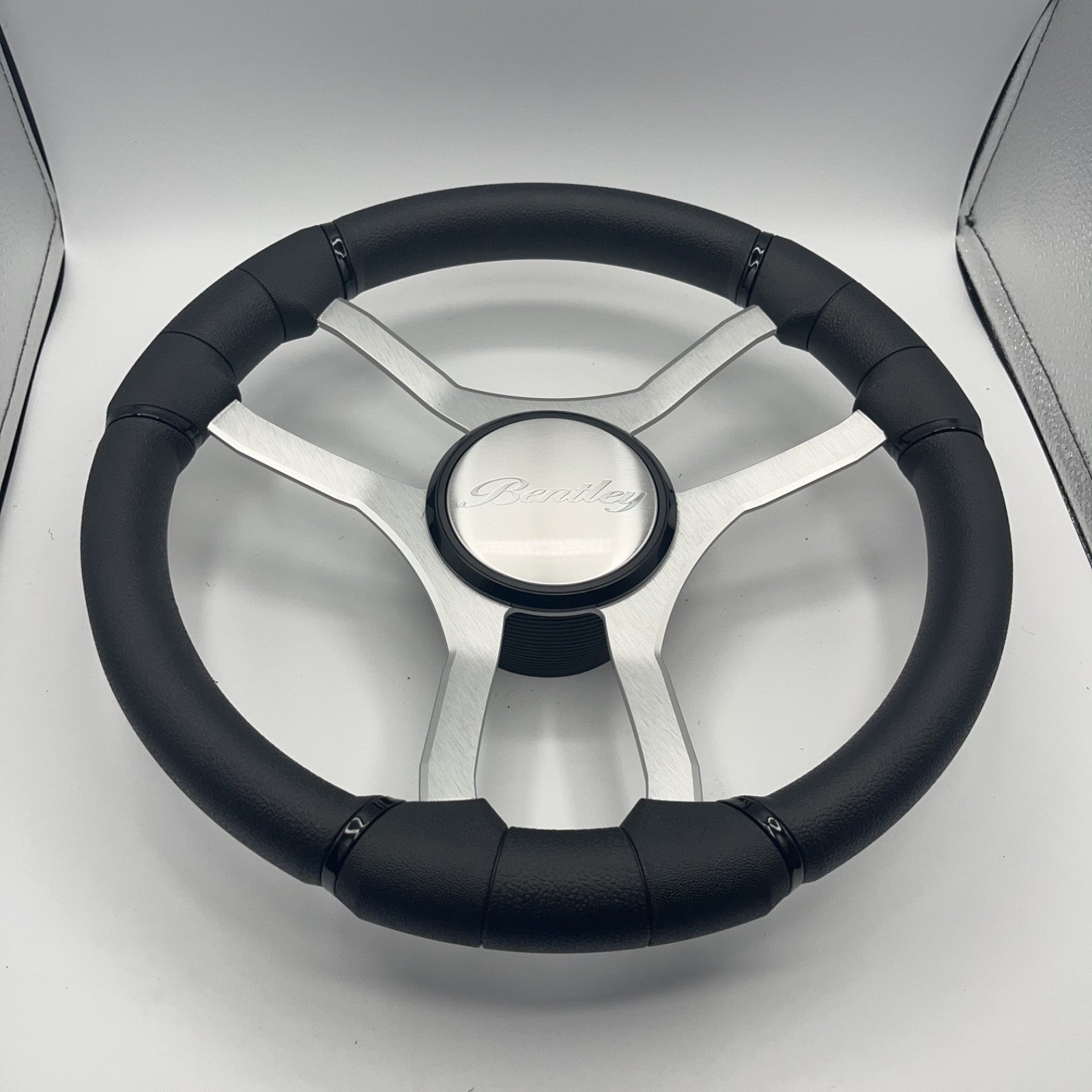 Malera Boat Steering Wheel Brushed Aluminum Spokes | Bentley