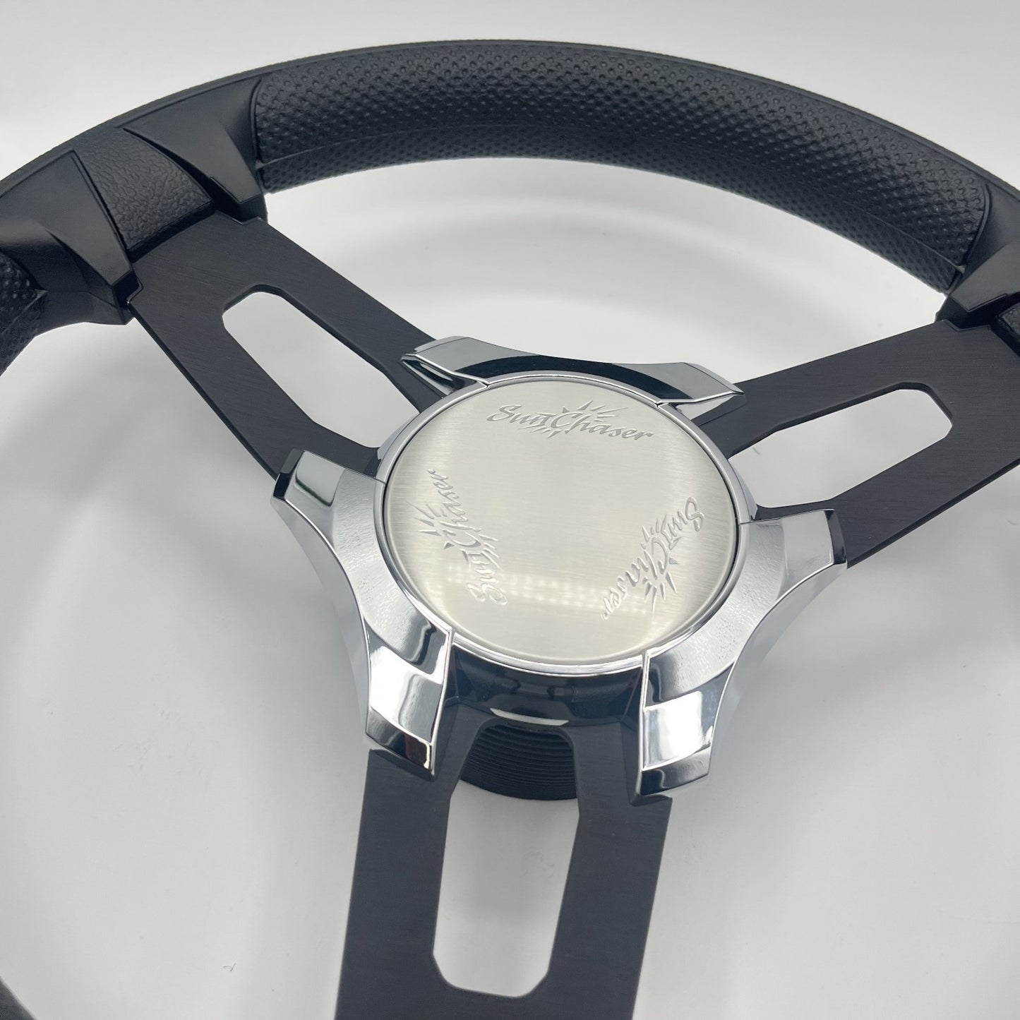 Gussi Italia Boat Model 15 Steering Wheel Black Brushed Alum Spokes | SunChaser