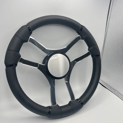 Malera Boat Steering Wheel Chrome Spokes | Plain
