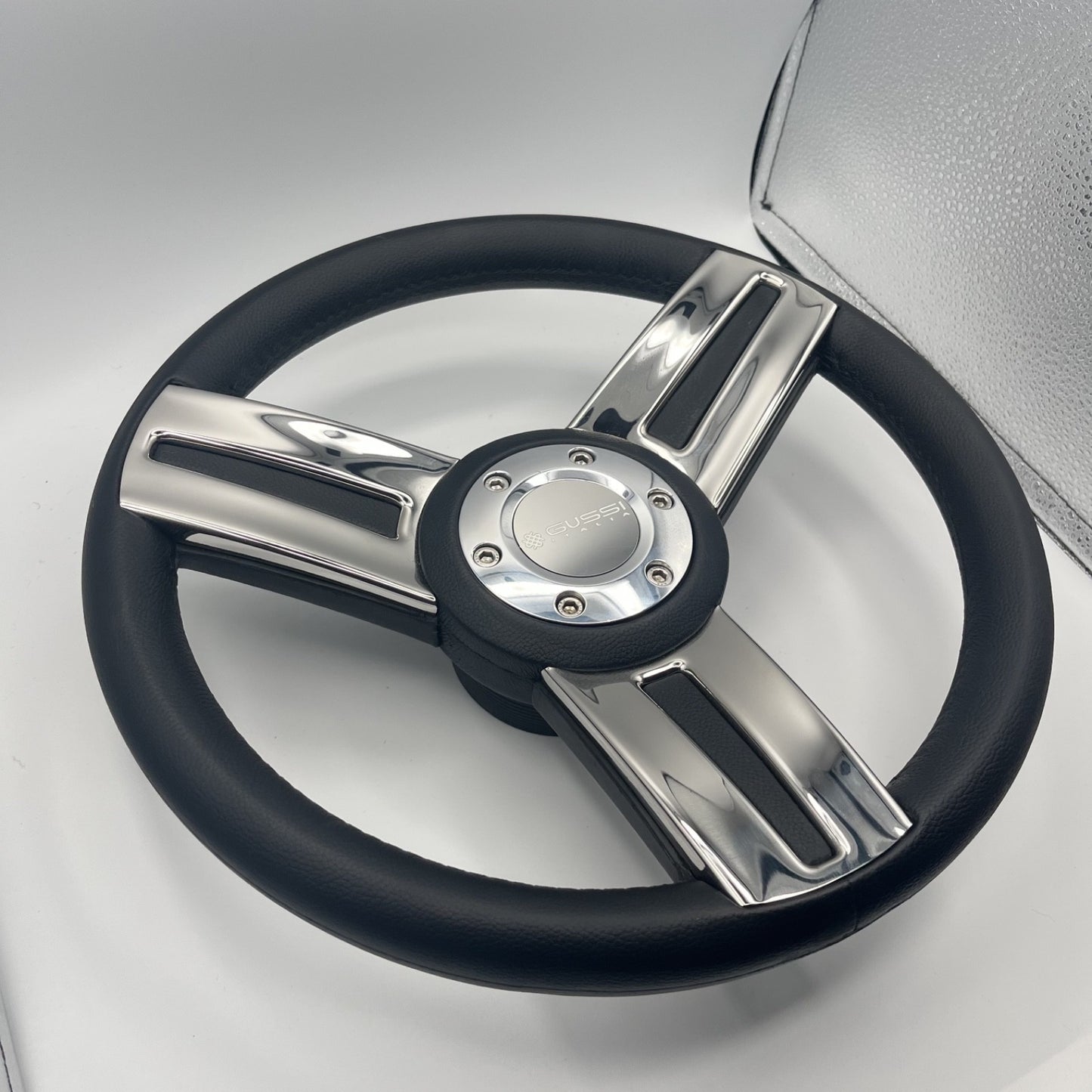 Gussi Italia Marine Steering Wheel Stainless Steel Spoke Soft Touch Rim | Gussi