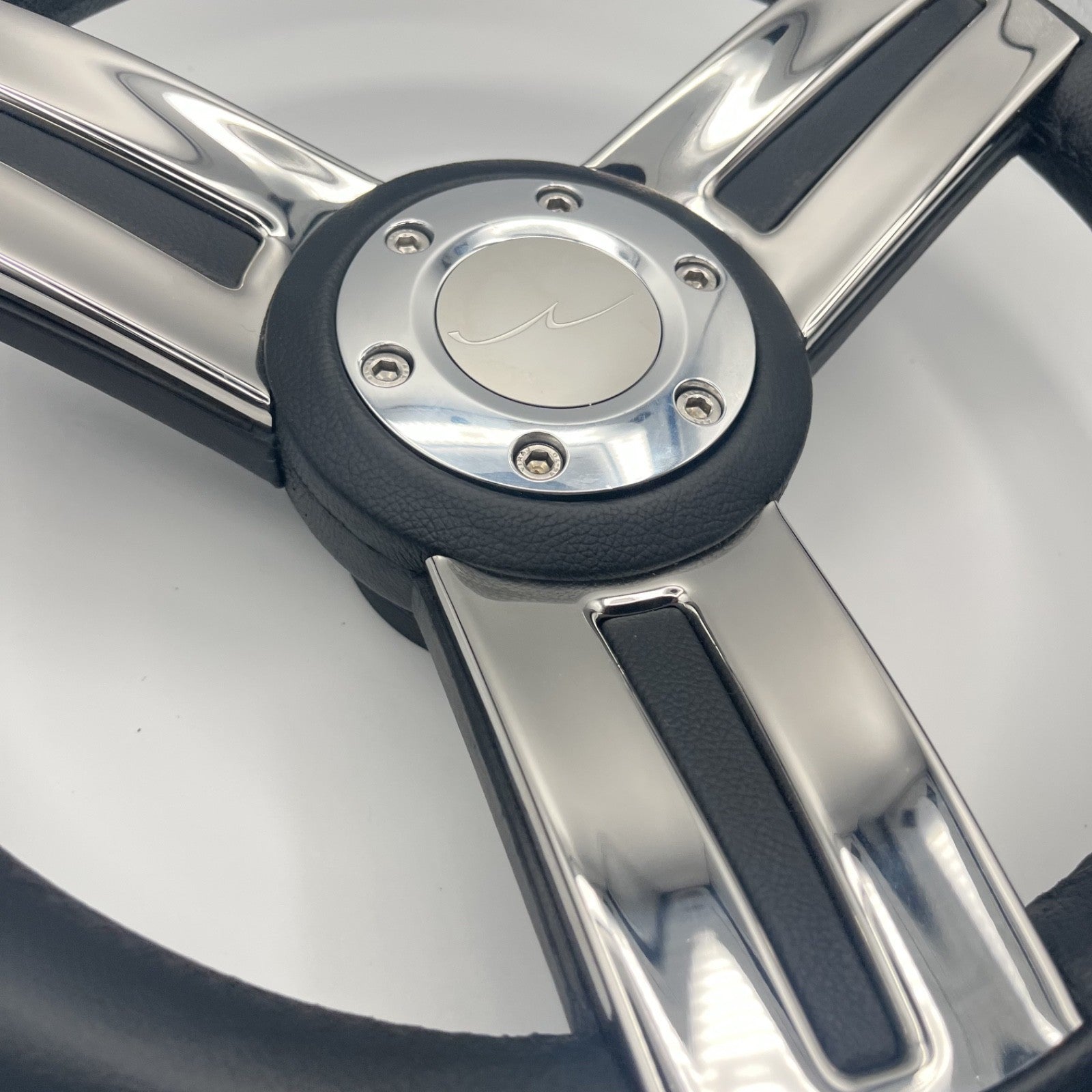 Gussi Italia Marine Steering Wheel Stainless Spoke Soft Touch Rim | Blue Wave