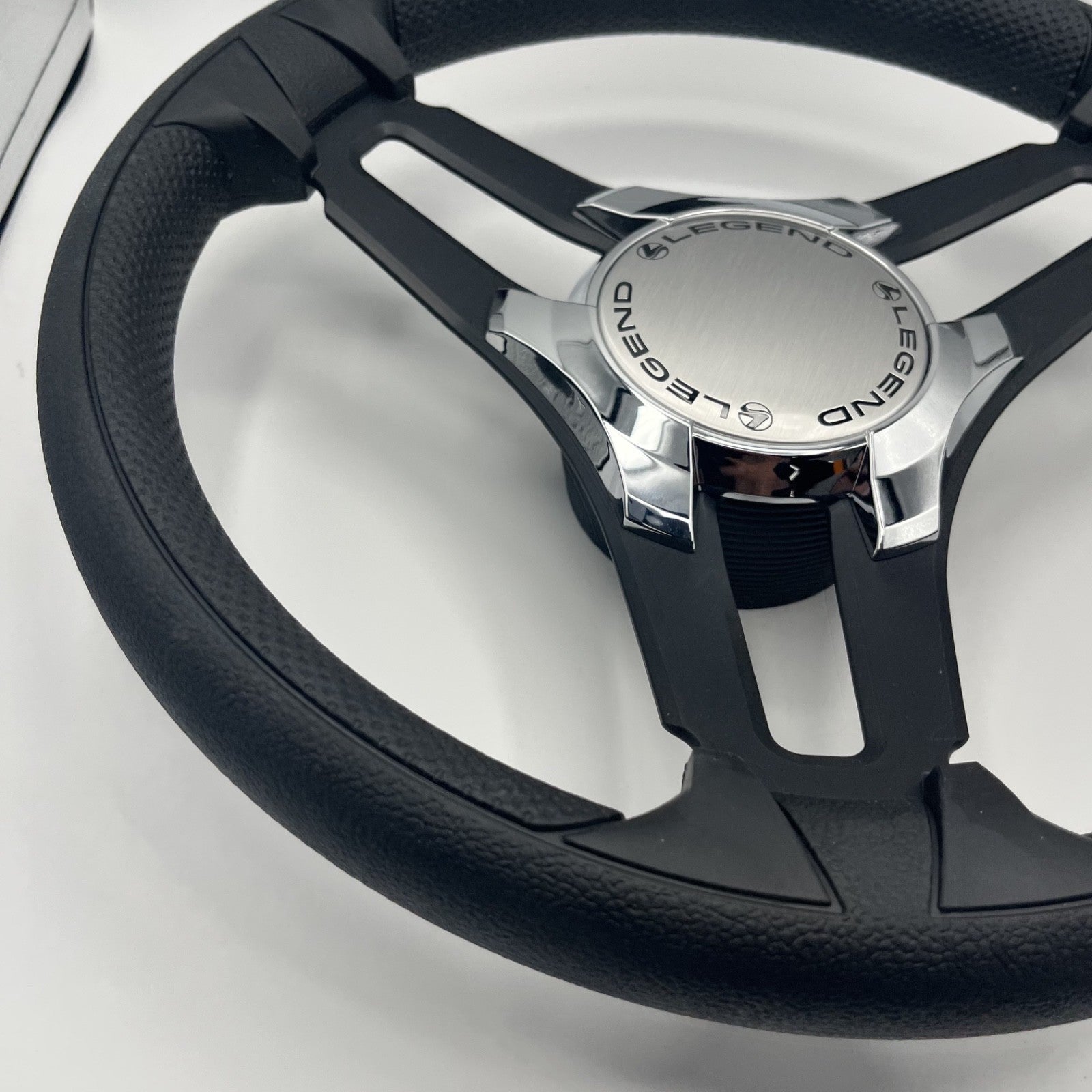 Gussi Italia Marine Steering Wheel Black Brush Metal Spokes | Legend