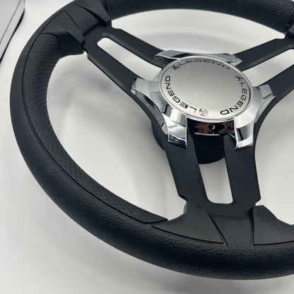 Gussi Italia Marine Steering Wheel Black Brush Metal Spokes | Legend