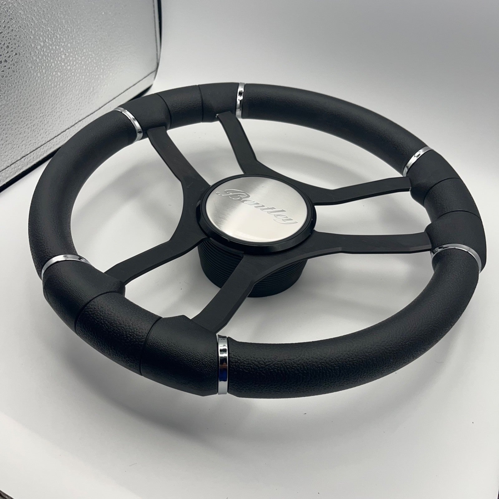 Malera Boat Steering Wheel Black Aluminum Spokes | Bentley