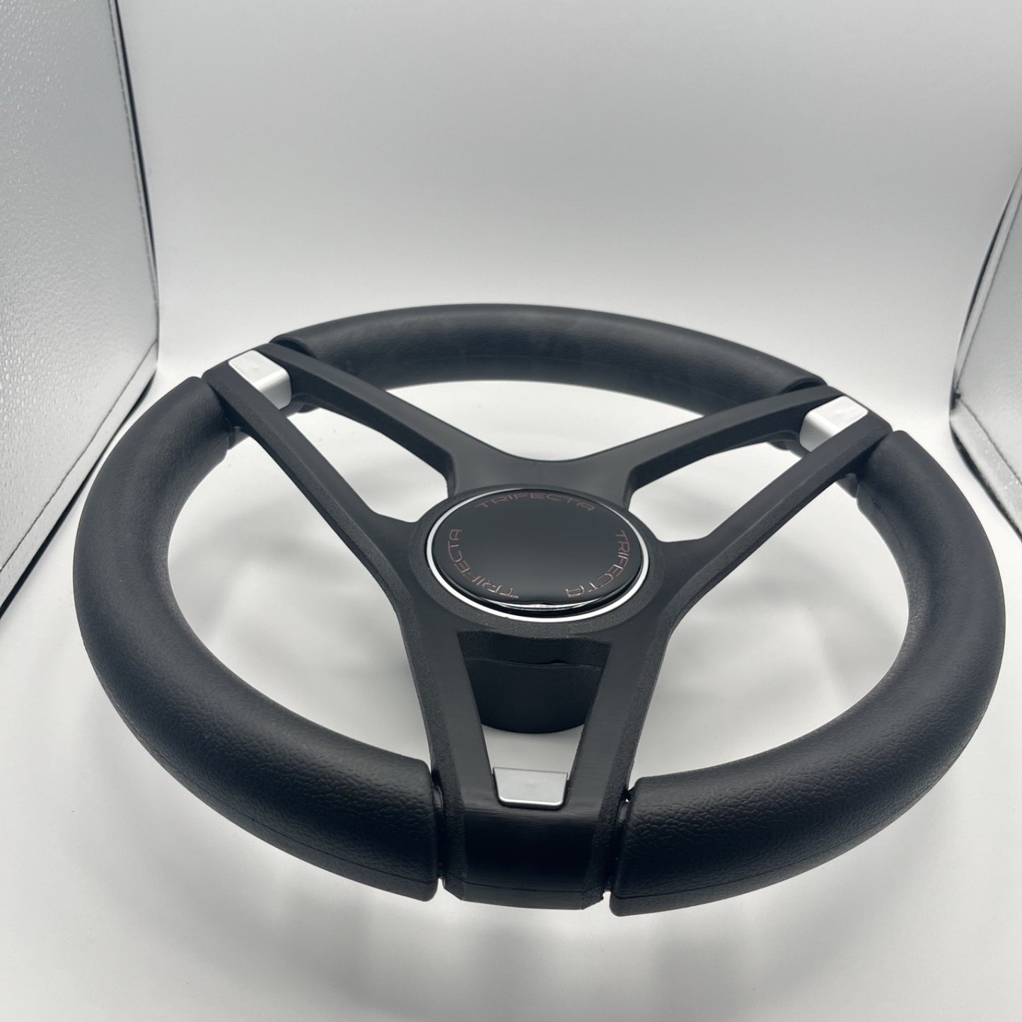 Molino Black w/Soft Touch Urethane Rim Boat Steering Wheel | Trifecta Boats