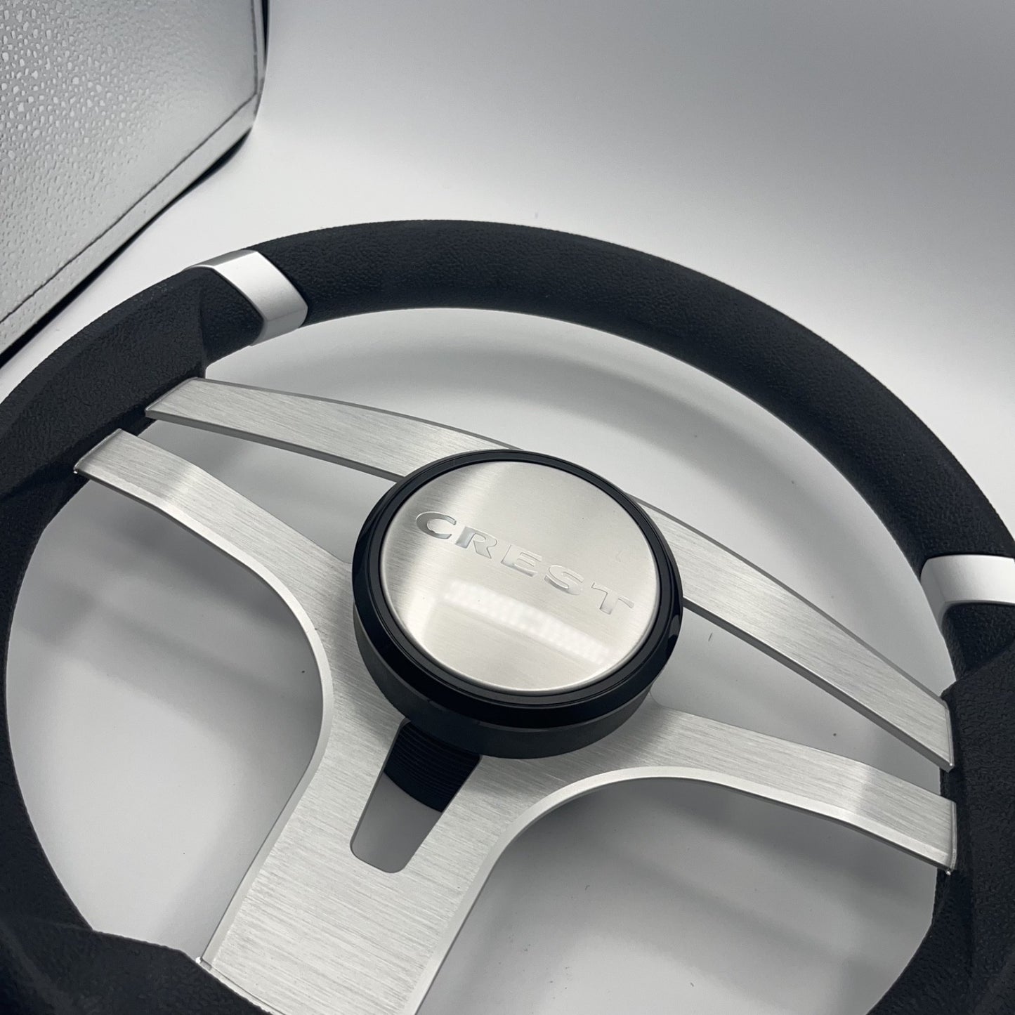 Badia Boat Steering Wheel Brushed Aluminum Spokes | Crest Boats