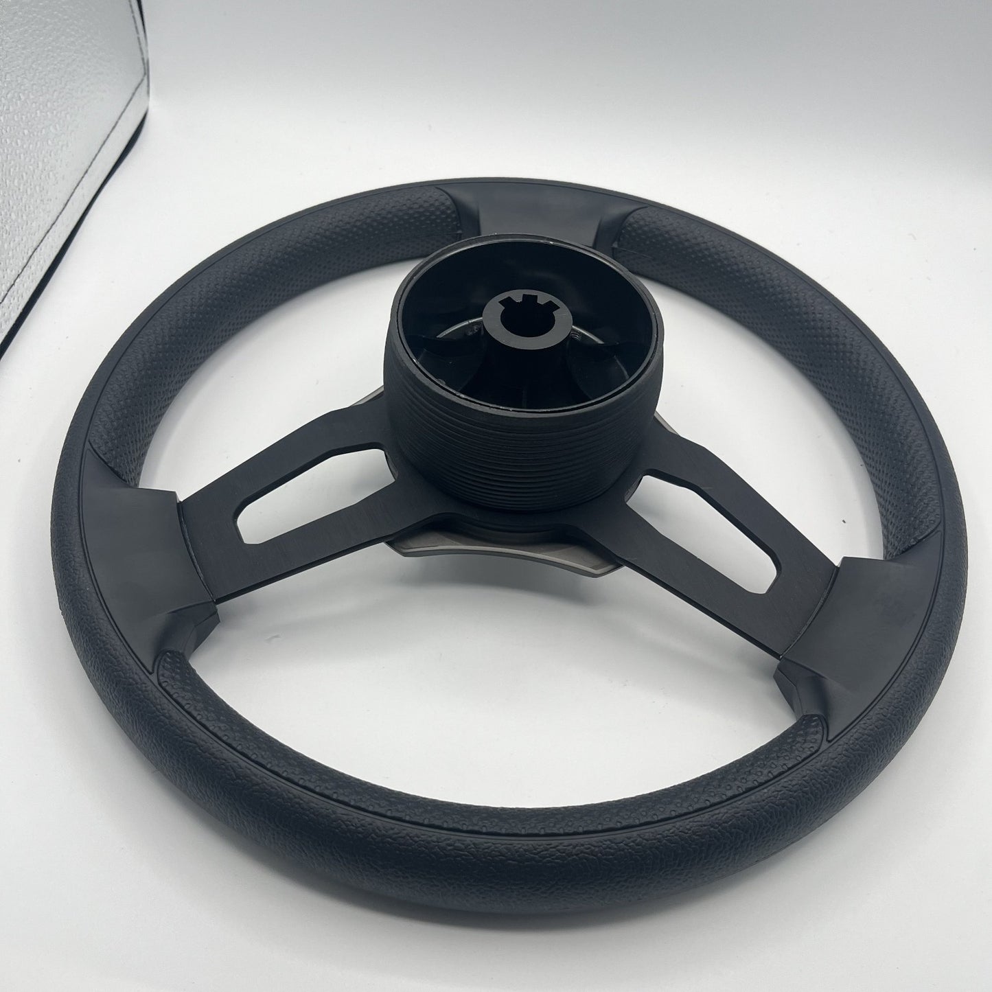 Gussi Italia Boat Model 15 Steering Wheel Black Brushed Alum Spokes |BlackPlain