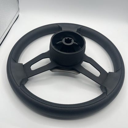 Gussi Italia Boat Model 15 Steering Wheel Black Brushed Alum Spokes |BlackPlain