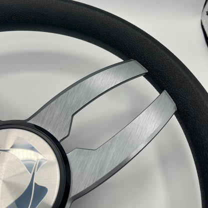 Cabrio Boat Steering Wheel Gray Brushed Alum Spoke | Stingray Boat