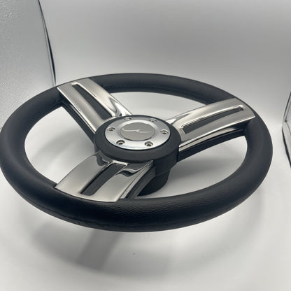 Gussi Italia Marine Steering Wheel Stainless Spoke Soft Touch Rim | Blue Wave