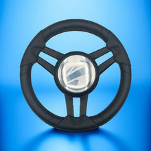Molinara Marine Steering Wheel Black Brushed Aluminum Spokes | Tige
