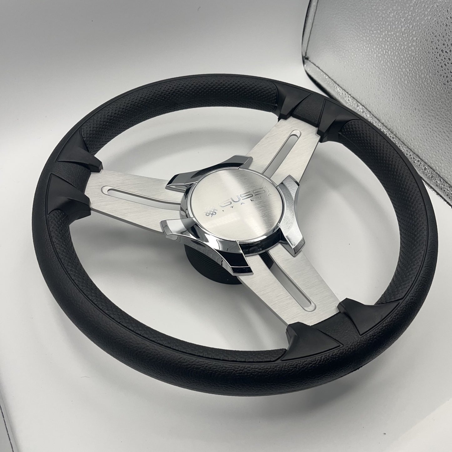 Model 15A Marine Steering Wheel Brushed Alum Spokes | Gussi Italia Cap