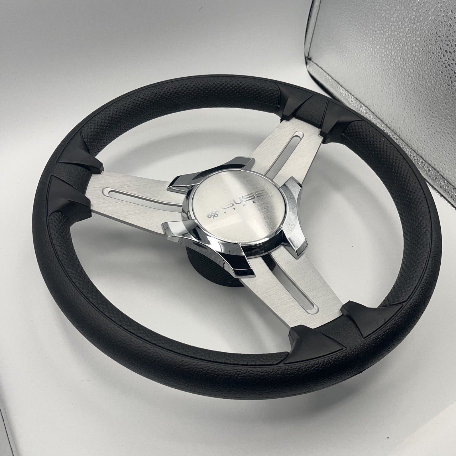 Model 15A Marine Steering Wheel Brushed Alum Spokes | Gussi Italia Cap