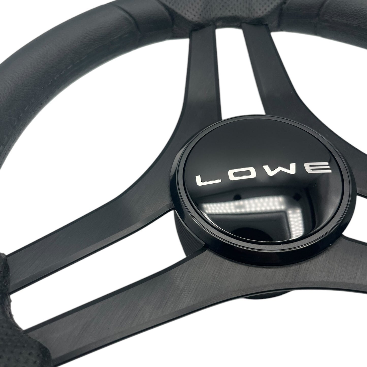 Molinara Marine Steering Wheel Black Brushed Aluminum Spokes | Lowe