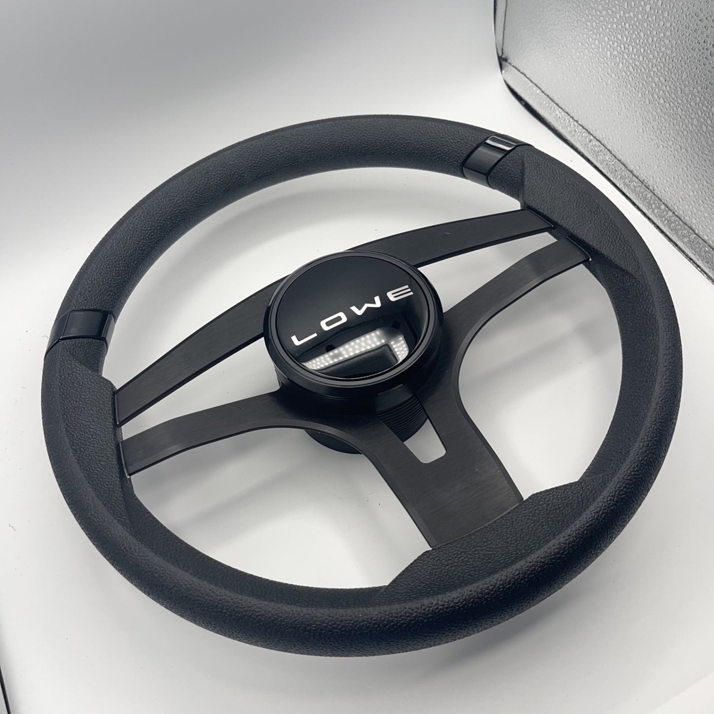 Badia Boat Steering Wheel Brushed Black Aluminum Spokes | Lowe Boats