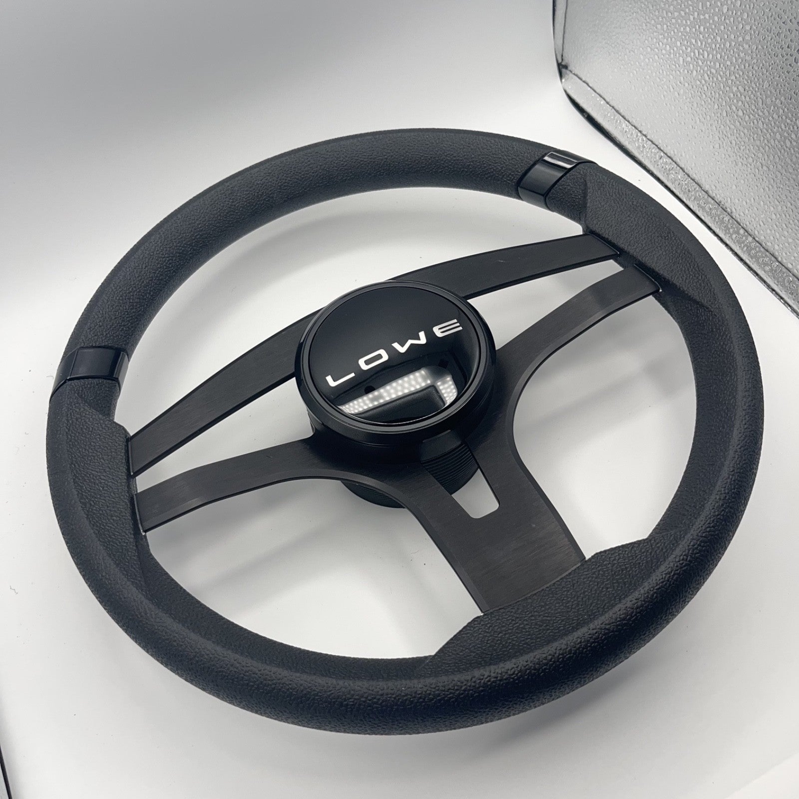 Badia Boat Steering Wheel Brushed Black Aluminum Spokes | Lowe Boats