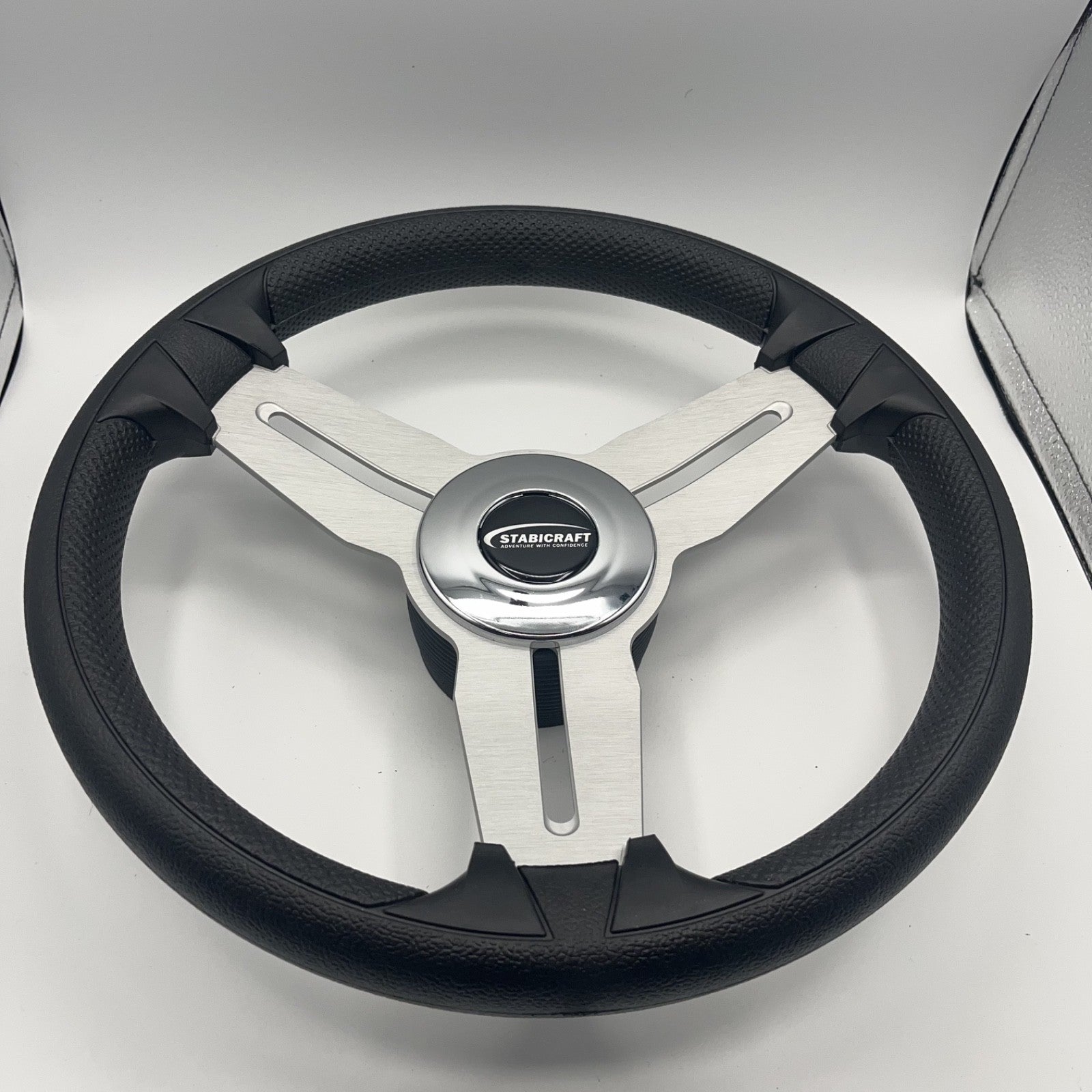 Model 15A Marine Steering Wheel Brushed Alum Spokes | Stabicraft Cap