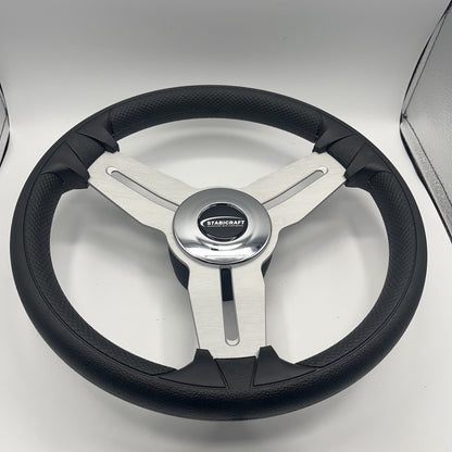 Model 15A Marine Steering Wheel Brushed Alum Spokes | Stabicraft Cap