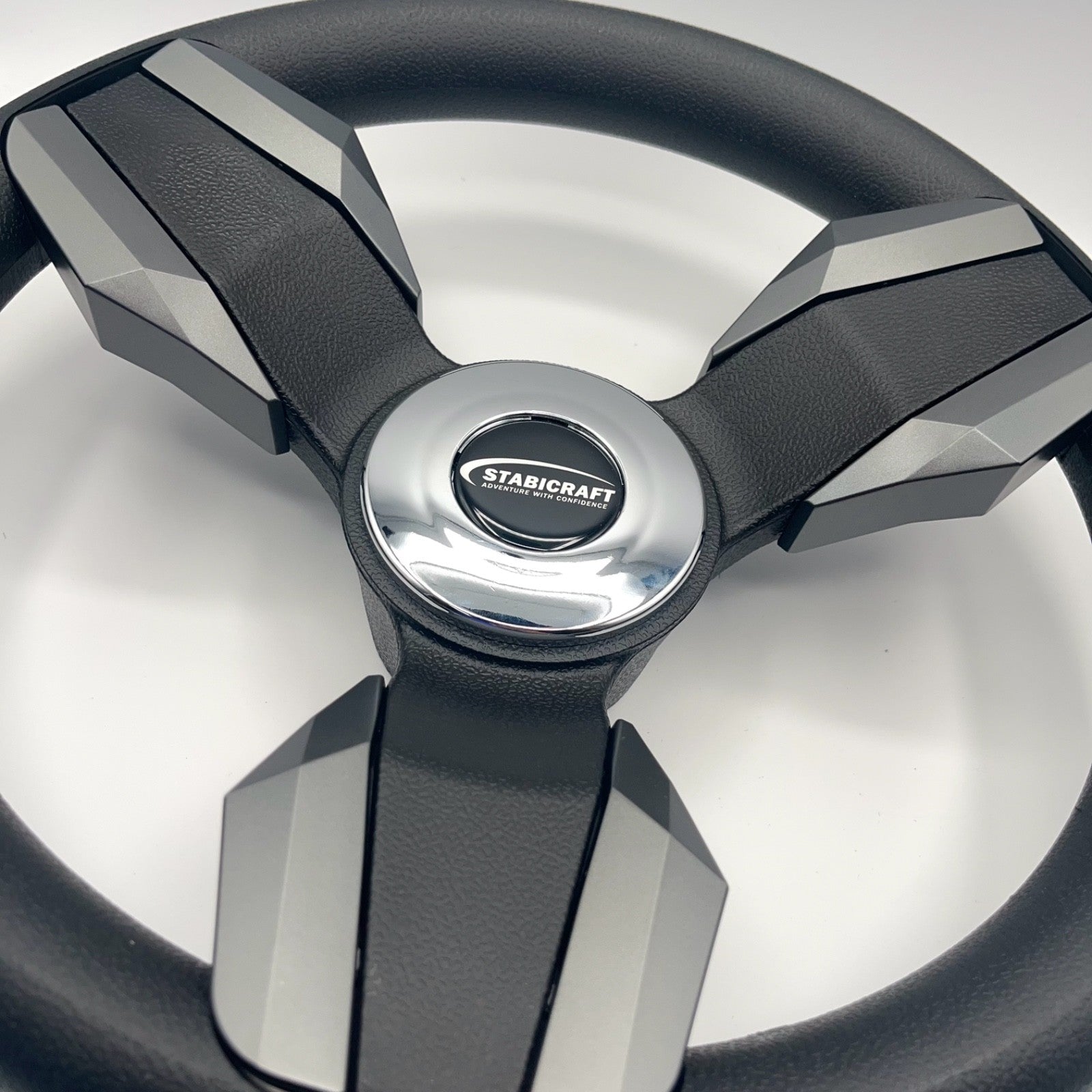 Collina Boat Steering Wheel Dark Gray Inserts - Stabicraft - Keyed ONLY