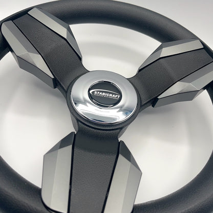 Collina Boat Steering Wheel Dark Gray Inserts - Stabicraft - Keyed ONLY