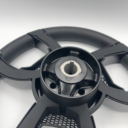 La Corte Boat Steering Wheel Black Gloss Inserts | Gussi Italia Logo