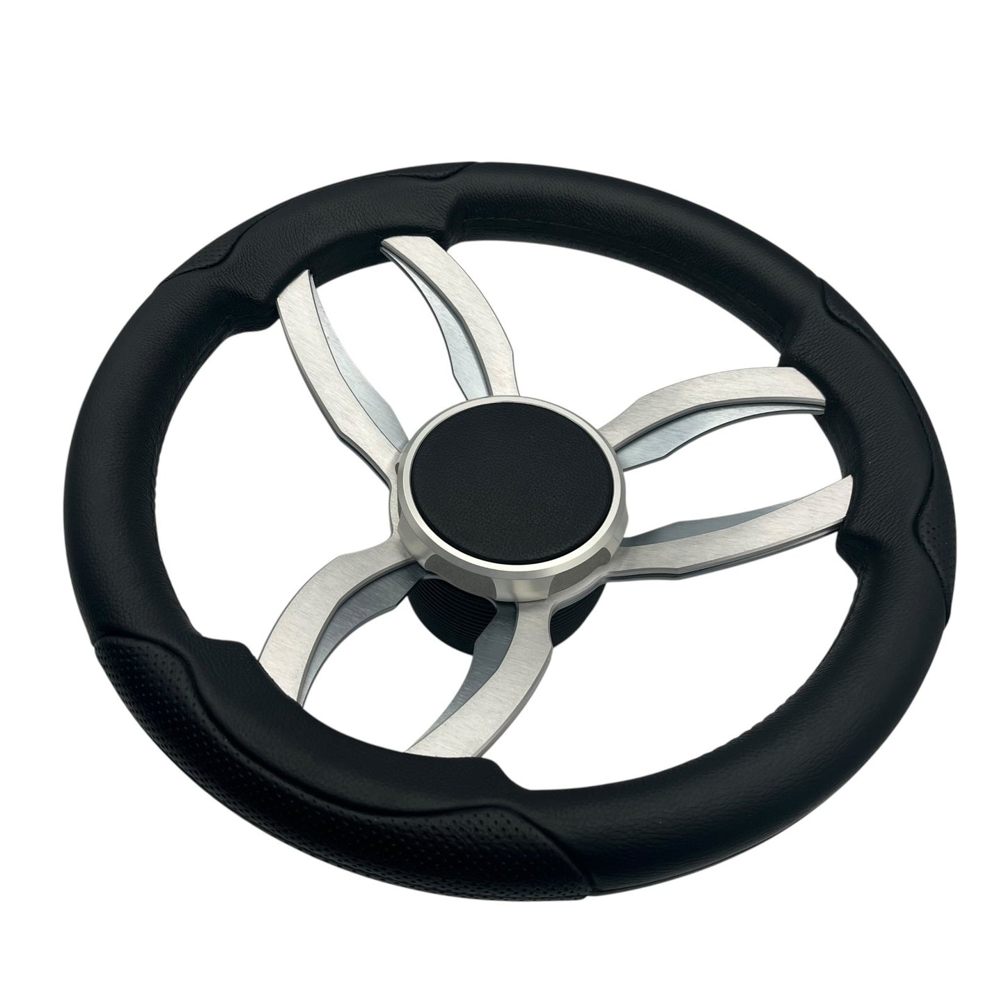 Garda Boat Steering Wheel Brushed Dual Spoke Alum | Plain Center Cap