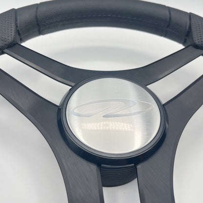 Molinara Marine Steering Wheel Black Brushed Alum Spokes | Regal