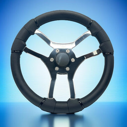 Malera Boat Steering Wheel Chrome Spokes | Snap-in Stainless Blank Cap
