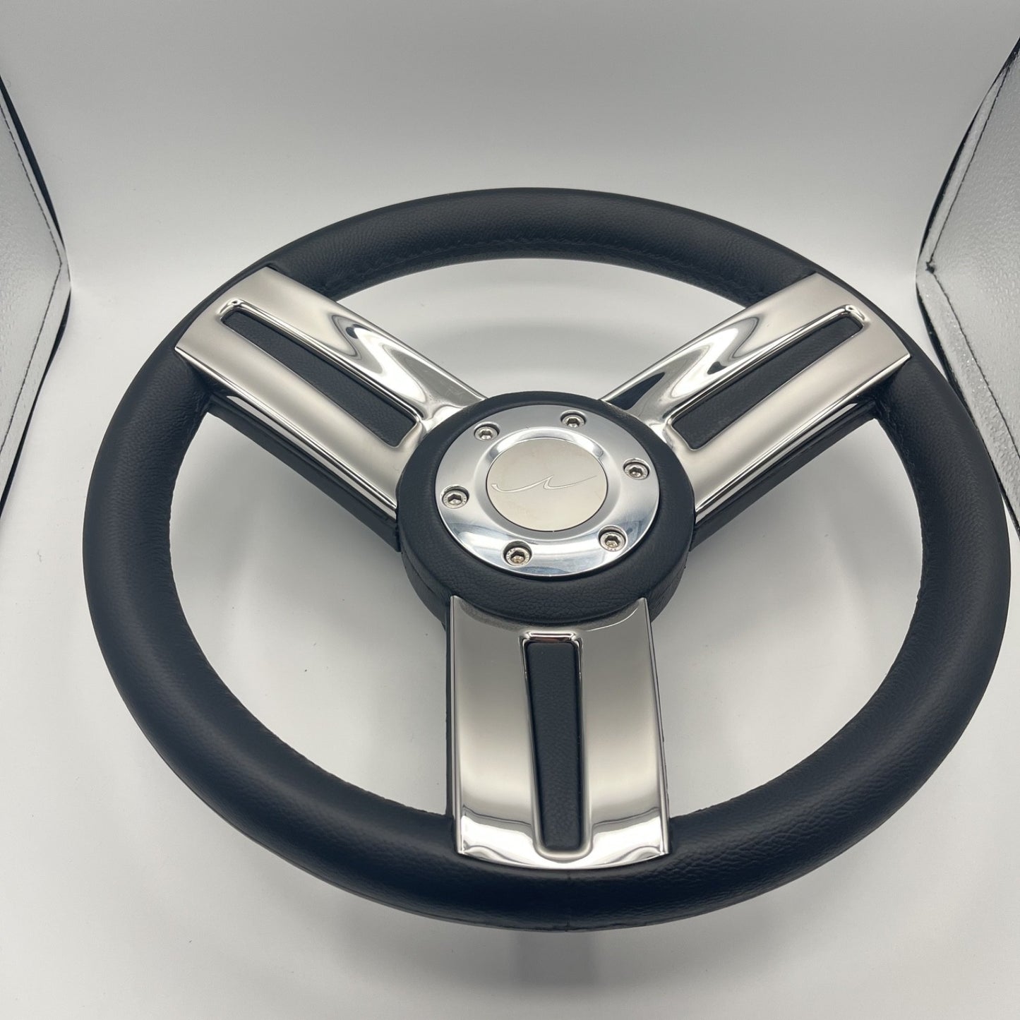 Gussi Italia Marine Steering Wheel Stainless Spoke Soft Touch Rim | Blue Wave