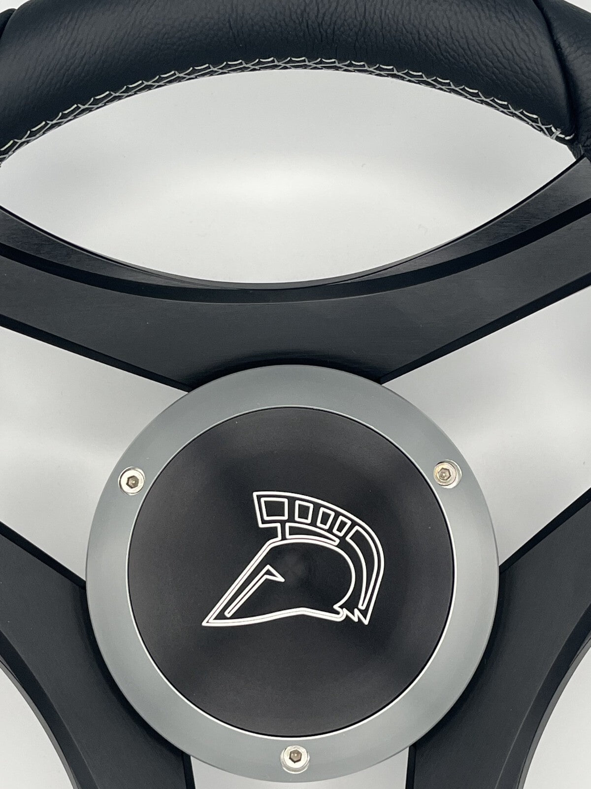 Durello Marine Steering Wheel, Black Leather Rim