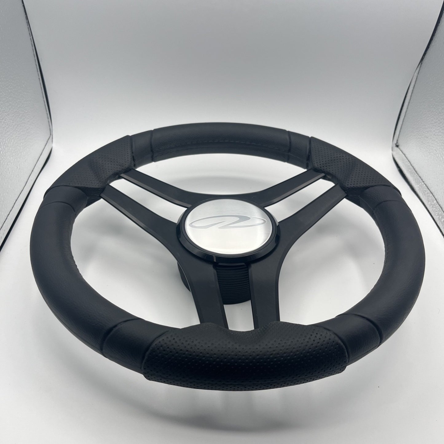 Molinara Marine Steering Wheel Black Brushed Alum Spokes | Regal
