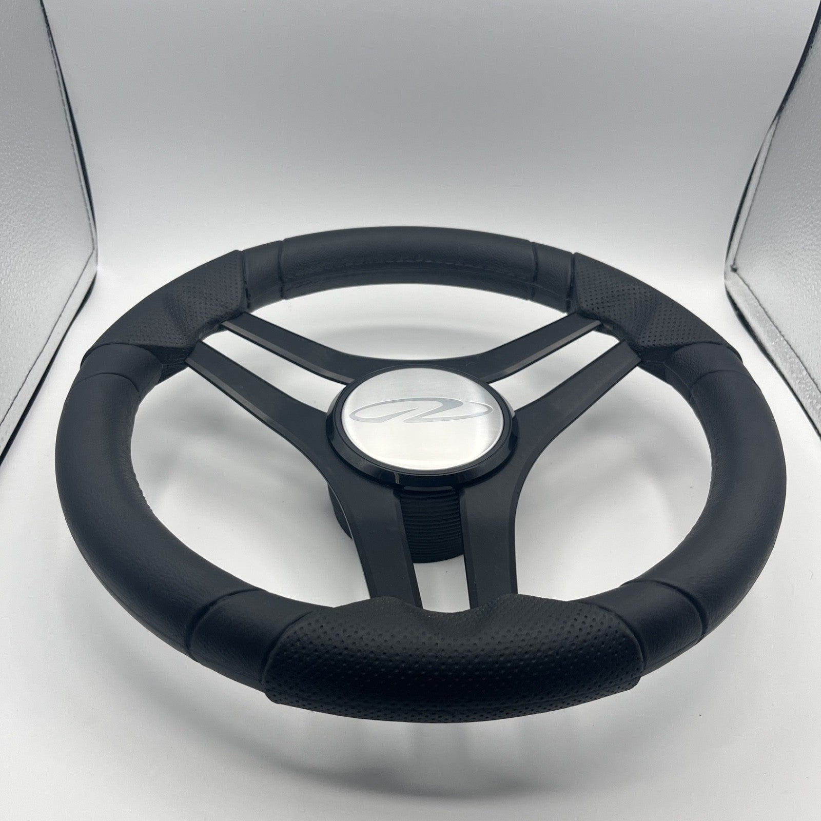 Molinara Marine Steering Wheel Black Brushed Alum Spokes | Regal