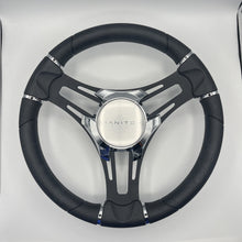 Gussi Italia Boat Steering Wheel Black Brushed Alum Spokes | Manitou